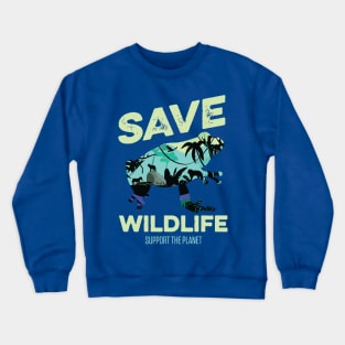 save wildlife support planet 2 Crewneck Sweatshirt